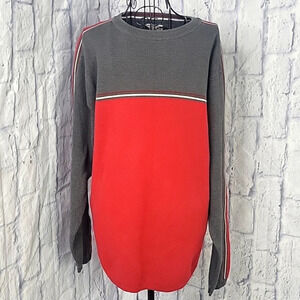 ARIZONA JEANS CO. Red and‎ Gray Men's Pullover Sweater Large